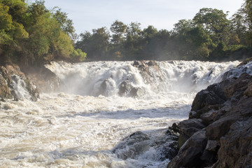 Beautiful waterfall in southern of Lao PDR