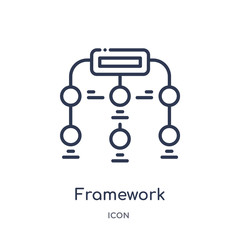 framework icon from shapes outline collection. Thin line framework icon isolated on white background.