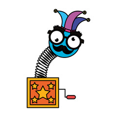 surprise box with joker hat accessory