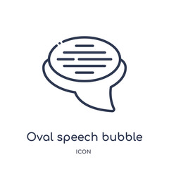 oval speech bubble icon from shapes outline collection. Thin line oval speech bubble icon isolated on white background.