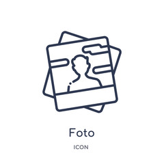 foto icon from shapes outline collection. Thin line foto icon isolated on white background.