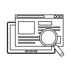 tablet device with magnifying glass