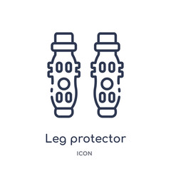 leg protector icon from security outline collection. Thin line leg protector icon isolated on white background.