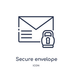 secure envelope icon from security outline collection. Thin line secure envelope icon isolated on white background.