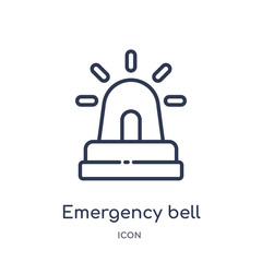 emergency bell icon from security outline collection. Thin line emergency bell icon isolated on white background.