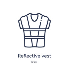 reflective vest icon from security outline collection. Thin line reflective vest icon isolated on white background.