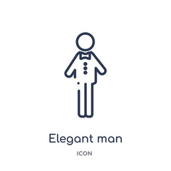 elegant man icon from people outline collection. Thin line elegant man icon isolated on white background.