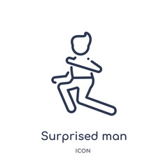 surprised man icon from people outline collection. Thin line surprised man icon isolated on white background.