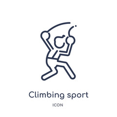 Fototapeta na wymiar climbing sport icon from people outline collection. Thin line climbing sport icon isolated on white background.