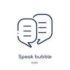 Fototapeta premium speak bubble icon from people outline collection. Thin line speak bubble icon isolated on white background.