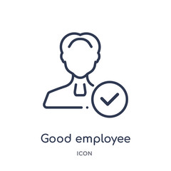 good employee icon from people outline collection. Thin line good employee icon isolated on white background.