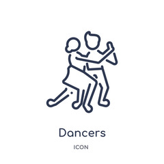 dancers icon from people outline collection. Thin line dancers icon isolated on white background.