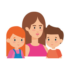 mother with daughter and son characters