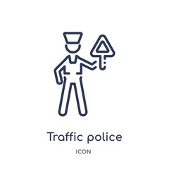 traffic police icon from people outline collection. Thin line traffic police icon isolated on white background.