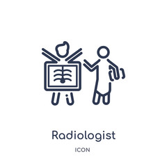 radiologist working icon from people outline collection. Thin line radiologist working icon isolated on white background.