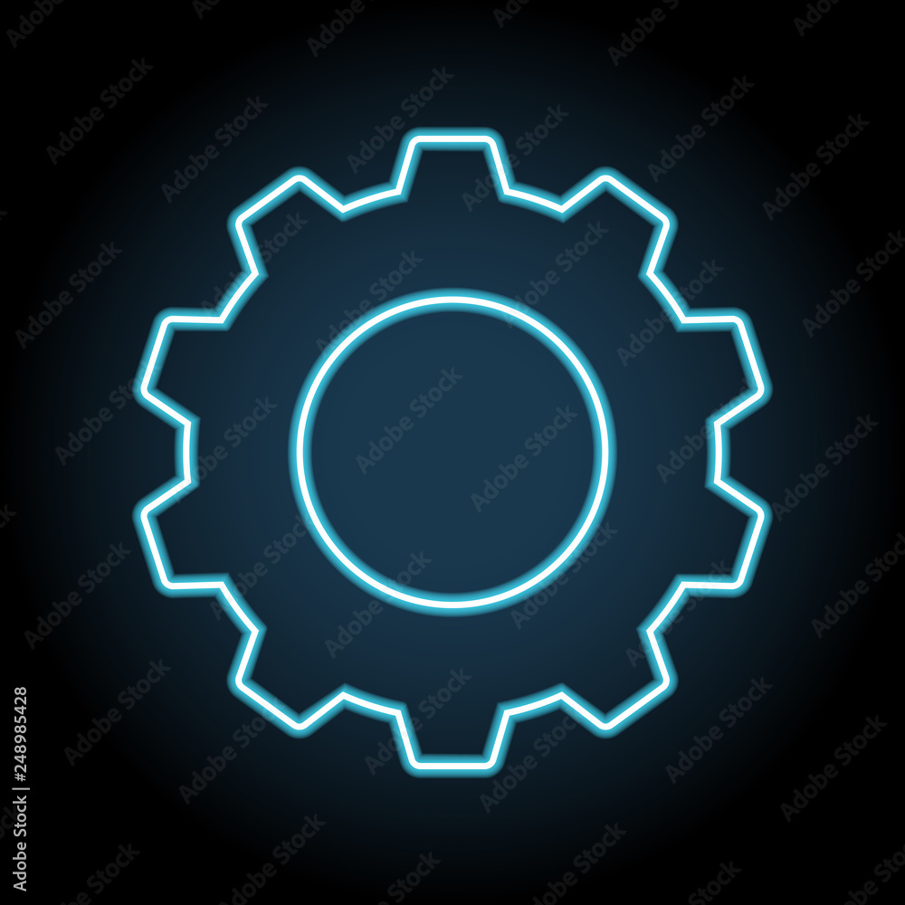 Aufkleber gear, tuning neon icon. simple thin line, outline vector of web, minimalistic icons for ui and ux, w