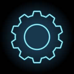 gear, tuning neon icon. Simple thin line, outline vector of web, minimalistic icons for UI and UX, website or mobile application
