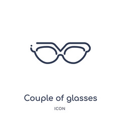 couple of glasses icon from people outline collection. Thin line couple of glasses icon isolated on white background.