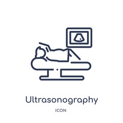ultrasonography icon from people outline collection. Thin line ultrasonography icon isolated on white background.