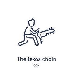 the texas chain saw massacre icon from people outline collection. Thin line the texas chain saw massacre icon isolated on white background.