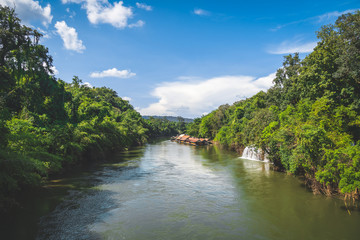 blue sky river lake mountain wildlife Kanchanaburi Thailand