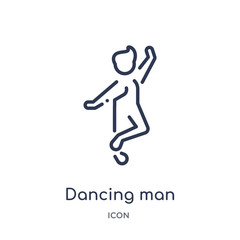 dancing man icon from people outline collection. Thin line dancing man icon isolated on white background.