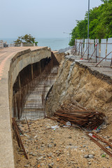 Under construction for repair of the road after a landslide.