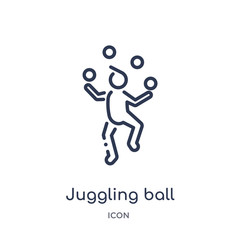 juggling ball icon from people outline collection. Thin line juggling ball icon isolated on white background.