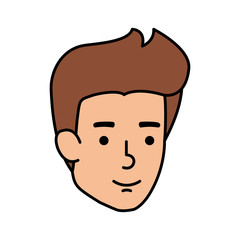 young and casual man head character