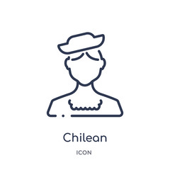 chilean icon from people outline collection. Thin line chilean icon isolated on white background.