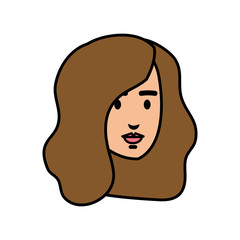 beautiful and young woman head character