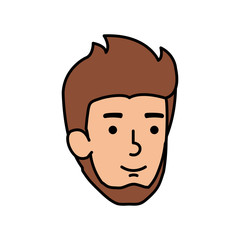 young and casual man with beard head character
