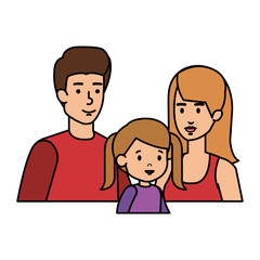 parents couple with daughter characters