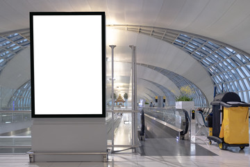 blank advertising billboard at airport.