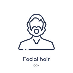 facial hair icon from people outline collection. Thin line facial hair icon isolated on white background.