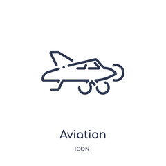 aviation icon from people outline collection. Thin line aviation icon isolated on white background.