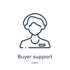 buyer support icon from people outline collection. Thin line buyer support icon isolated on white background.