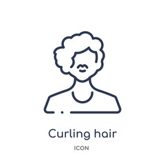 curling hair icon from people outline collection. Thin line curling hair icon isolated on white background.