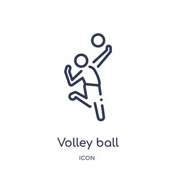 volley ball icon from people outline collection. Thin line volley ball icon isolated on white background.