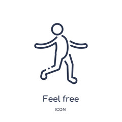feel free icon from people outline collection. Thin line feel free icon isolated on white background.