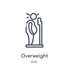 overweight icon from other outline collection. Thin line overweight icon isolated on white background.