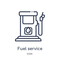 fuel service icon from other outline collection. Thin line fuel service icon isolated on white background.