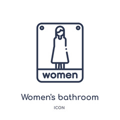 women's bathroom icon from other outline collection. Thin line women's bathroom icon isolated on white background.
