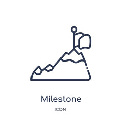 milestone icon from other outline collection. Thin line milestone icon isolated on white background.