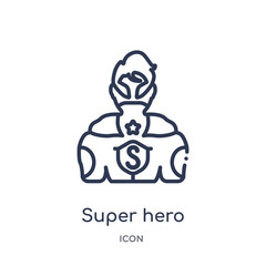 super hero icon from other outline collection. Thin line super hero icon isolated on white background.