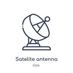 satelite antenna icon from other outline collection. Thin line satelite antenna icon isolated on white background.