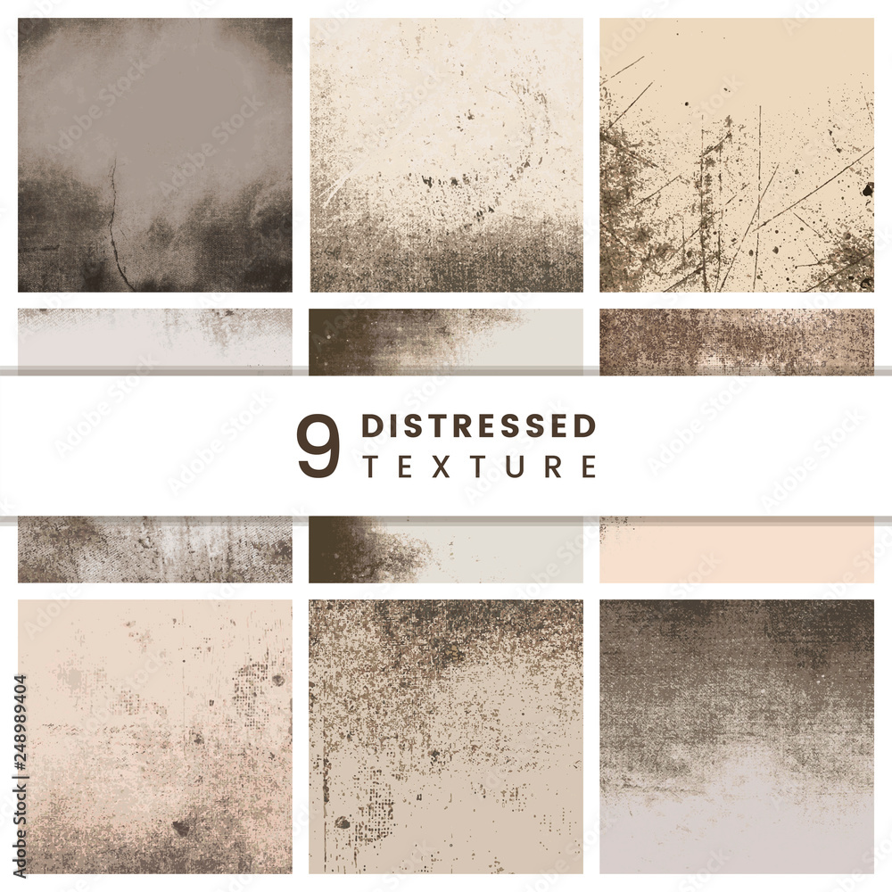 Wall mural beige distressed patterns set
