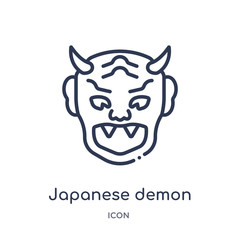 japanese demon icon from other outline collection. Thin line japanese demon icon isolated on white background.