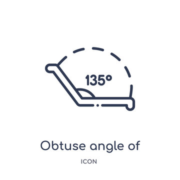 obtuse angle of 135 degrees icon from other outline collection. Thin line obtuse angle of 135 degrees icon isolated on white background.
