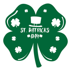 Naklejka premium Patrick day clover with an irish hat icon. Vector illustration design